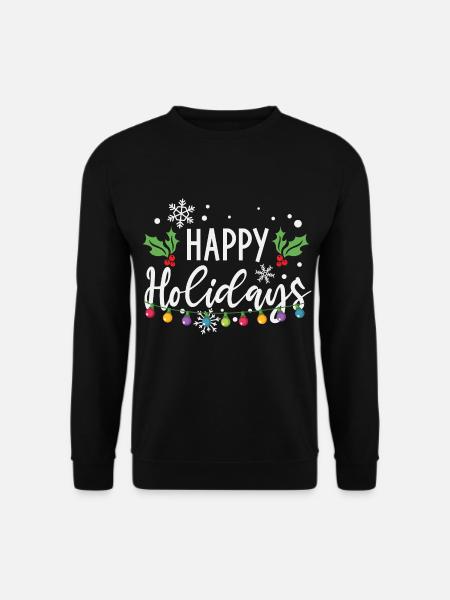 Happy Holidays Christmas Light Bulbs - Unisex Sweatshirt - black