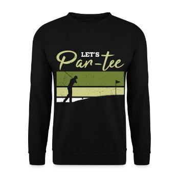 Let's Par-tee Golf Pun - Unisex Pullover - Schwarz - Vorne - Alina (178cm) & Michal (187cm)