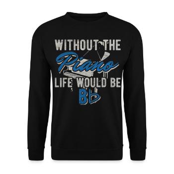Piano Klavier Flügel Musik Musikinstrument Musiker - Unisex Pullover - Schwarz - Vorne - Alina (178cm) & Michal (187cm)