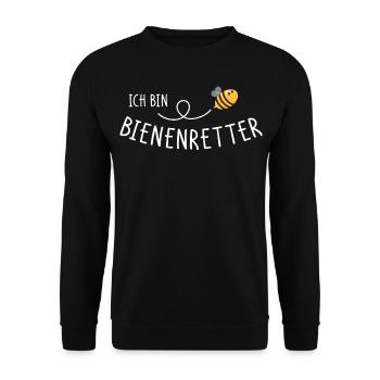 Ich bin Bienenretter - Unisex Pullover - Schwarz - Vorne - Alina (178cm) & Michal (187cm)
