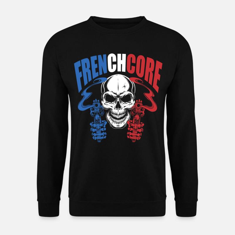 FRENCHCORE SKULL KOPF DES TODES FRANKREICH - Unisex Pullover - Schwarz