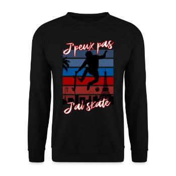J'peux pas j'ai skate - Skateboard - Sweat-shirt Unisexe - noir - Devant - Alina (178cm) & Michal (187cm)