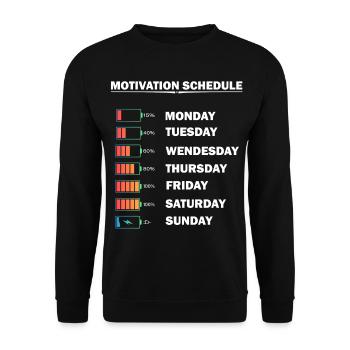 Drôle de calendrier de motivation T-Shirt Hommes Femme Enfants - Sweat-shirt Unisexe - noir - Devant - Alina (178cm) & Michal (187cm)