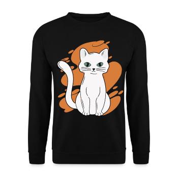 White Main Coon Cat Cat Outfit for - Unisex Sweatshirt - black - Front - Alina (178cm) & Michal (187cm)