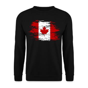 Kanada Flagge used - Unisex Pullover - Schwarz - Vorne - Alina (178cm) & Michal (187cm)