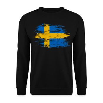 Sweden flag used - Unisex Sweatshirt - black - Front - Alina (178cm) & Michal (187cm)