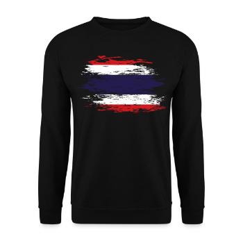 Thailand Flagge used - Unisex Pullover - Schwarz - Vorne - Alina (178cm) & Michal (187cm)