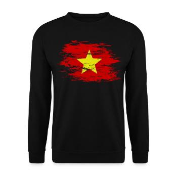 Drapeau du Vietnam utilisé - Sweat-shirt Unisexe - noir - Devant - Alina (178cm) & Michal (187cm)