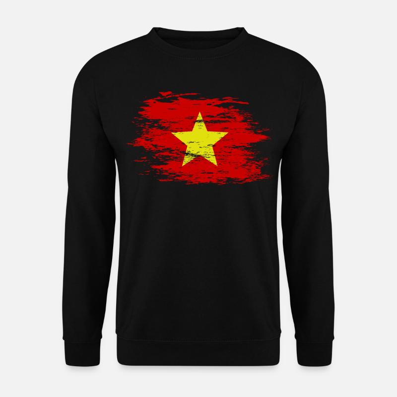 Vietnam Flagge used - Unisex Pullover - Schwarz