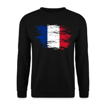 Drapeau de la France utilisé - Sweat-shirt Unisexe - noir - Devant - Alina (178cm) & Michal (187cm)