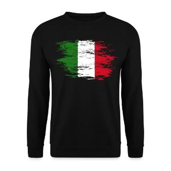 Italien Flagge used - Unisex Pullover - Schwarz - Vorne - Alina (178cm) & Michal (187cm)