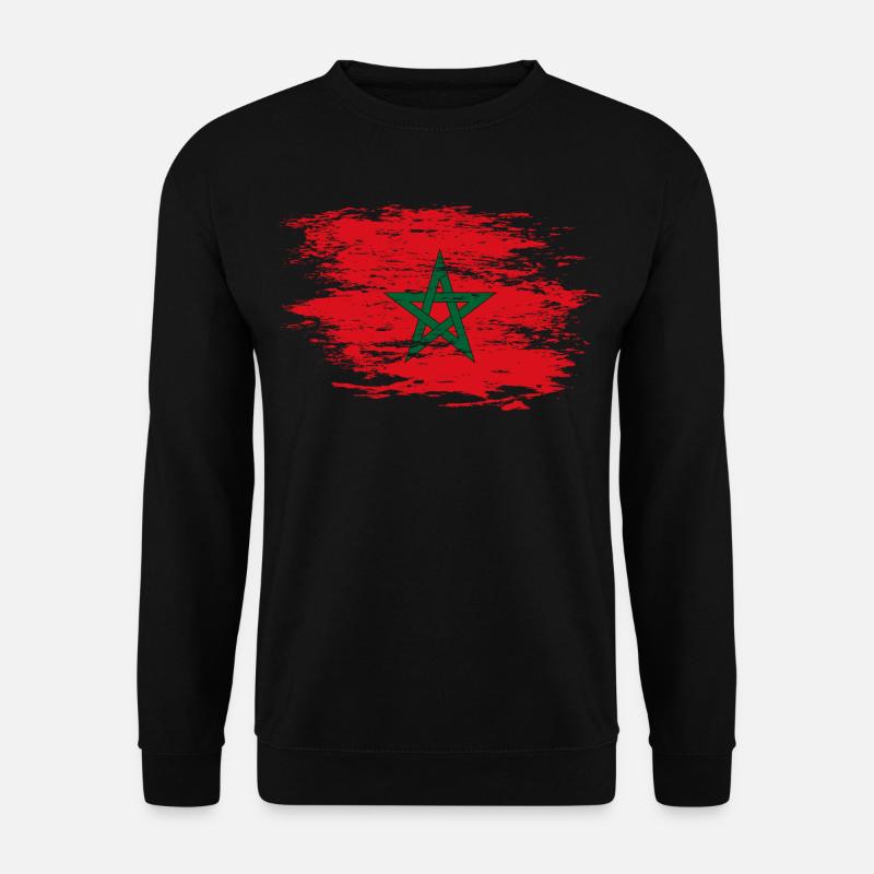 Marokko Flagge used - Unisex Pullover - Schwarz