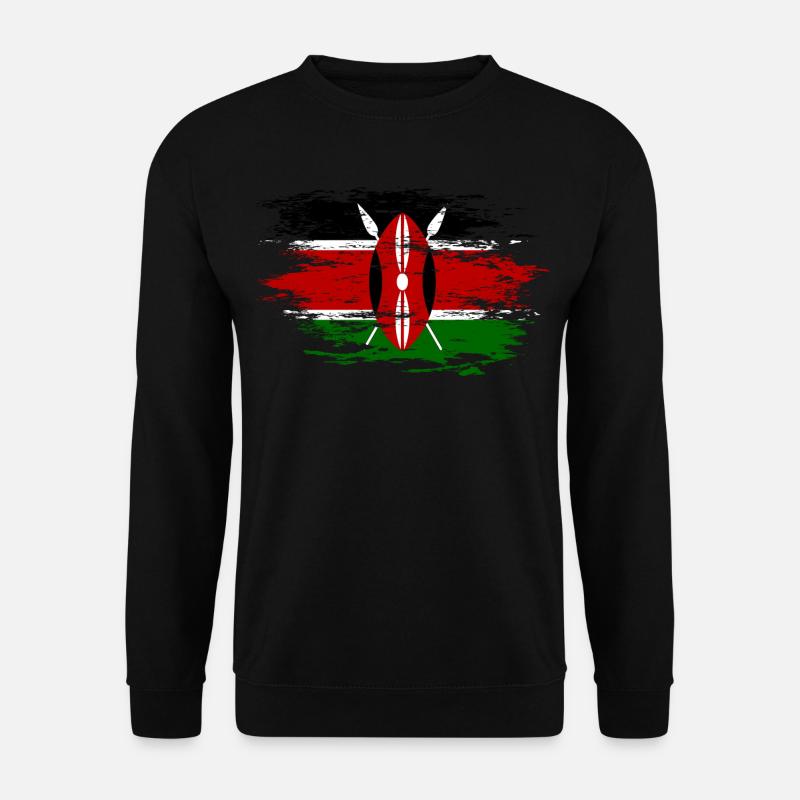 Kenia Flagge used - Unisex Pullover - Schwarz