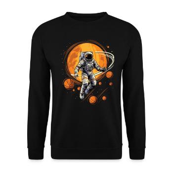 Astronaut playing basketball in space - Unisex Sweatshirt - black - Front - Alina (178cm) & Michal (187cm)