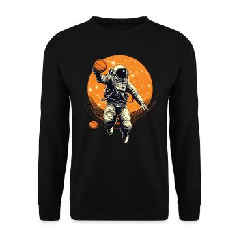 Astronaut, basketball in space, illustration - Unisex Sweatshirt - black - Front - Alina (178cm) & Michal (187cm)
