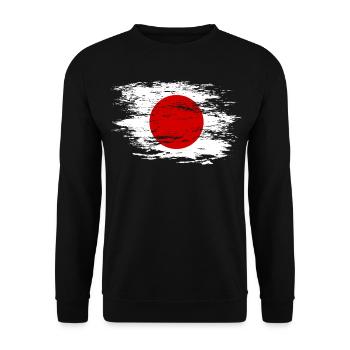 Japan Flagge used - Unisex Pullover - Schwarz - Vorne - Alina (178cm) & Michal (187cm)