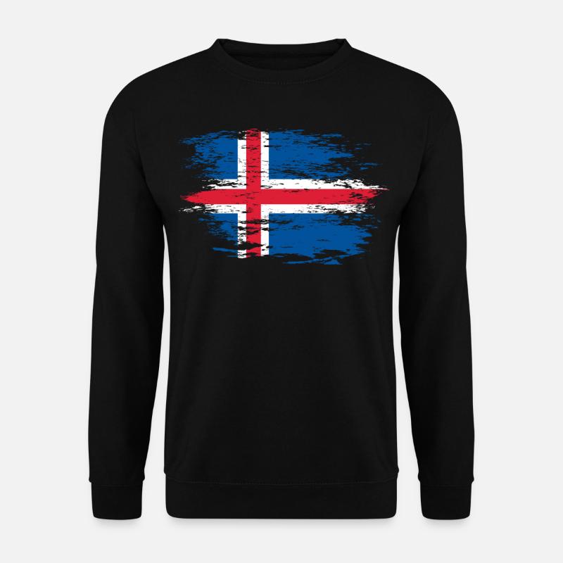 Island Flagge used - Unisex Pullover - Schwarz