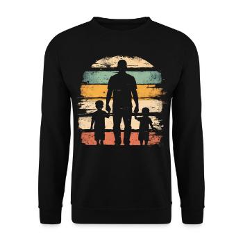 Father's Day father with two sons retro vintage - Unisex Sweatshirt - black - Front - Alina (178cm) & Michal (187cm)