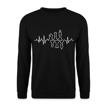 Chess Heartbeat Tshirts - Unisex Sweatshirt - black - Front - Alina (178cm) & Michal (187cm)