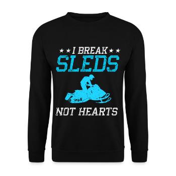 Schneemobil Wintersport Motorschlitten - Unisex Pullover - Schwarz - Vorne - Alina (178cm) & Michal (187cm)