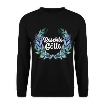 Beschte Götti uf da Welt bescht Götti Schweiz - Unisex Pullover - Schwarz - Vorne - Alina (178cm) & Michal (187cm)