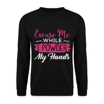 Rock Climbing Excuse Me While I Powder My Hands - Unisex Sweatshirt - black - Front - Alina (178cm) & Michal (187cm)