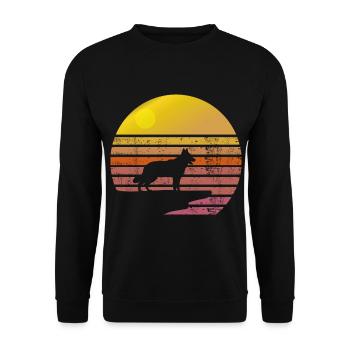 Swiss Shepherd Sunrise Cliff - Unisex Sweatshirt - black - Front - Alina (178cm) & Michal (187cm)