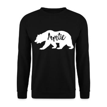Auntie Bear - Unisex Sweatshirt - black - Front - Alina (178cm) & Michal (187cm)