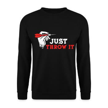 Just Throw It Darts - Unisex Sweatshirt - black - Front - Alina (178cm) & Michal (187cm)
