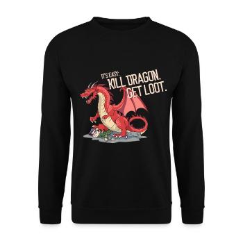 Kill Dragon get Loot - Unisex Pullover - Schwarz - Vorne - Alina (178cm) & Michal (187cm)