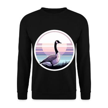 Beautiful Canadian Goose Sunset - Unisex Sweatshirt - black - Front - Alina (178cm) & Michal (187cm)