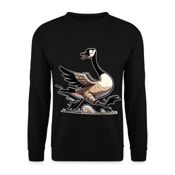 Funny Canadian Goose Meme - Unisex Sweatshirt - black - Front - Alina (178cm) & Michal (187cm)