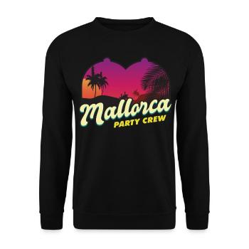 Mallorca Party Crew Malle Party Celebrate Alcohol - Unisex Sweatshirt - black - Front - Alina (178cm) & Michal (187cm)