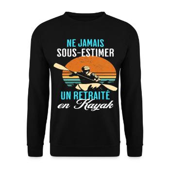 Kayak retraité en kayak humour retraite cadeau - Sweat-shirt Unisexe - noir - Devant - Alina (178cm) & Michal (187cm)