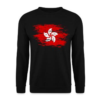 Drapeau de Hong Kong - Sweat-shirt Unisexe - noir - Devant - Alina (178cm) & Michal (187cm)