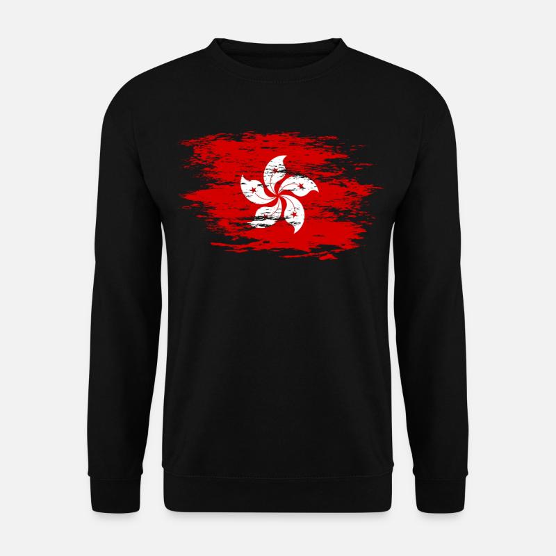 Hong Kong Flagge - Unisex Pullover - Schwarz