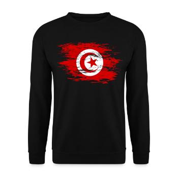 Drapeau tunisien utilisé - Sweat-shirt Unisexe - noir - Devant - Alina (178cm) & Michal (187cm)