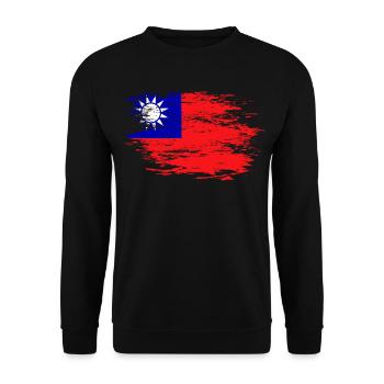 Drapeau de Taïwan - Sweat-shirt Unisexe - noir - Devant - Alina (178cm) & Michal (187cm)