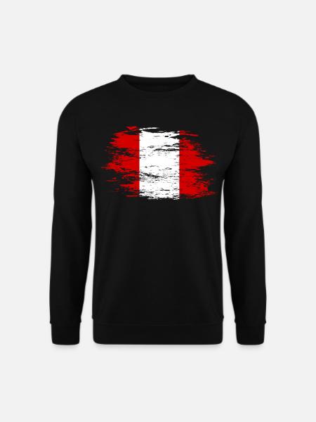 Drapeau du Pérou utilisé - Sweat-shirt Unisexe - noir
