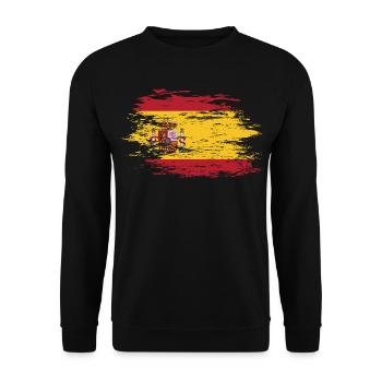 Drapeau de l’Espagne utilisé - Sweat-shirt Unisexe - noir - Devant - Alina (178cm) & Michal (187cm)