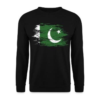 Pakistan flag used - Unisex Sweatshirt - black - Front - Alina (178cm) & Michal (187cm)