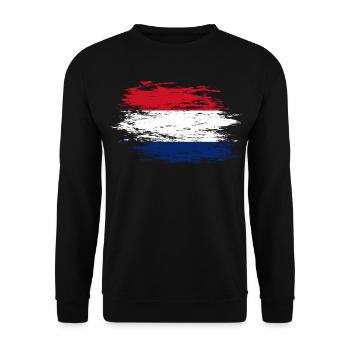 Holland Flagge used - Unisex Pullover - Schwarz - Vorne - Alina (178cm) & Michal (187cm)
