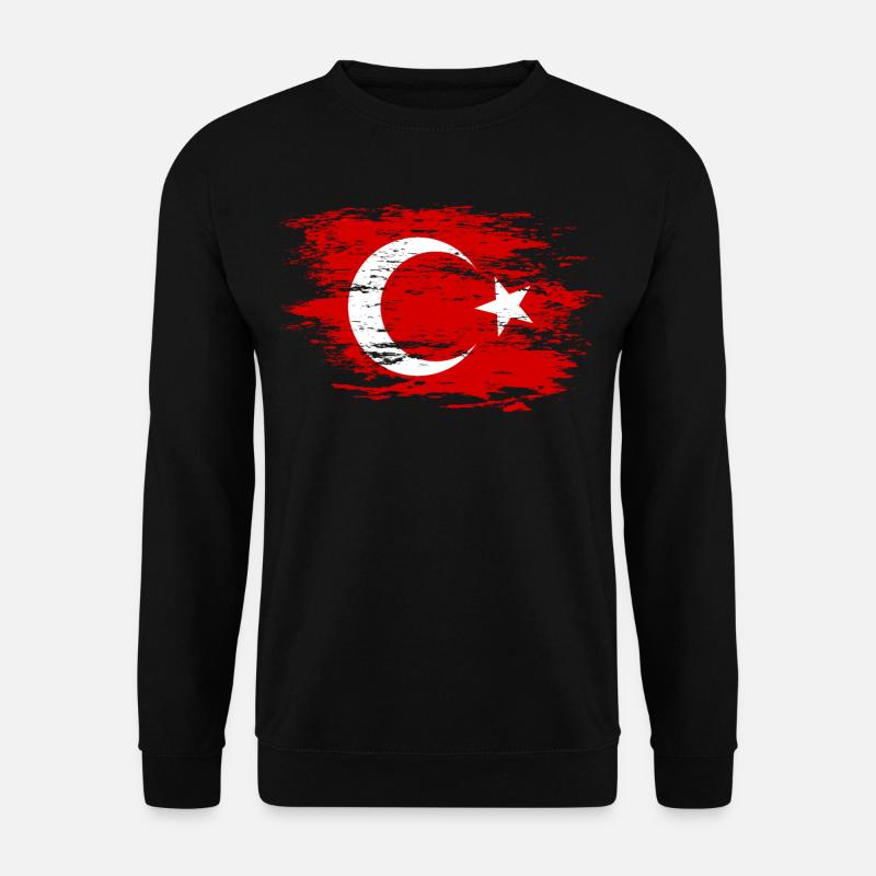 Türkei Flagge used - Unisex Pullover - Schwarz