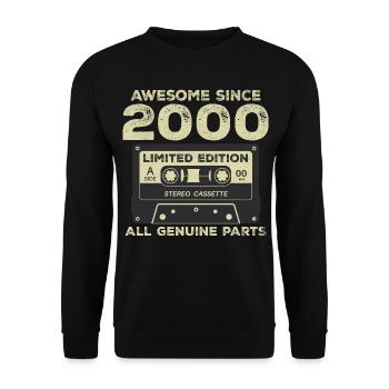 2000 Birthday Born In 2000 Vintage Retro - Unisex Sweatshirt - black - Front - Alina (178cm) & Michal (187cm)
