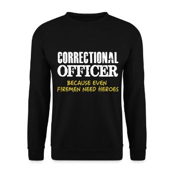Correctional Officer Hero - Unisex Sweatshirt - black - Front - Alina (178cm) & Michal (187cm)