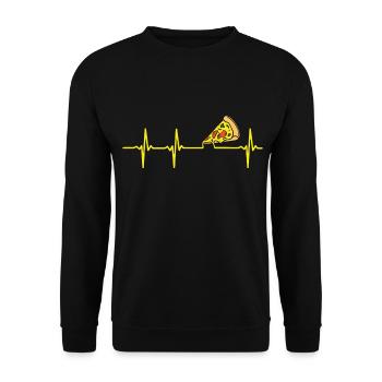 Pizza Heartbeat - Unisex Sweatshirt - black - Front - Alina (178cm) & Michal (187cm)
