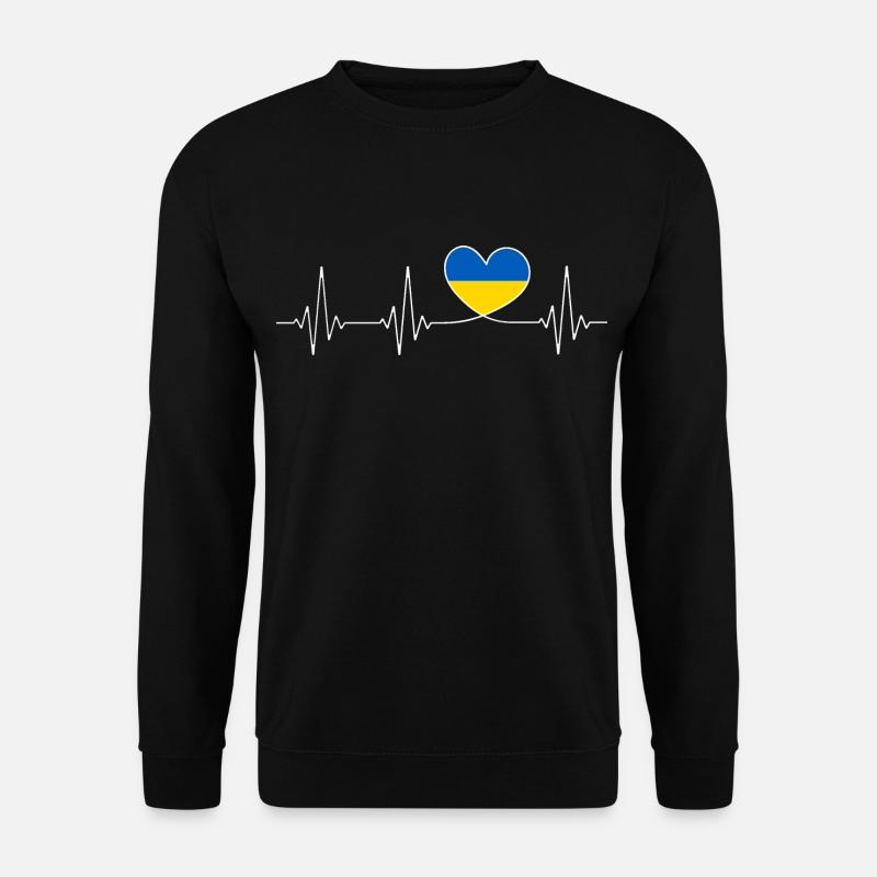 Herz Ukraine Heimatliebe stolzer Ukrainer Flagge - Unisex Pullover - Schwarz