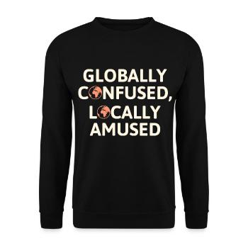 Globally Confused Locally Amused GIS Geography - Unisex Sweatshirt - black - Front - Alina (178cm) & Michal (187cm)