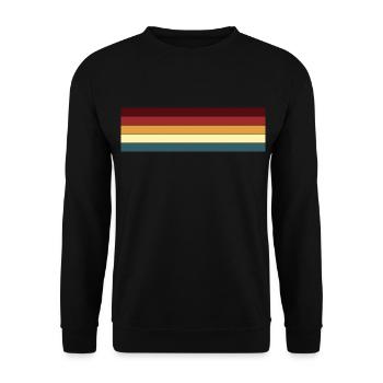 Retro Streifen Design in Vintage Farben - Unisex Pullover - Schwarz - Vorne - Alina (178cm) & Michal (187cm)
