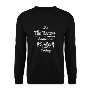 Soyez la raison pour laquelle quelqu’un sourit aujourd’hui chemise - Sweat-shirt Unisexe - noir - Devant - Alina (178cm) & Michal (187cm)